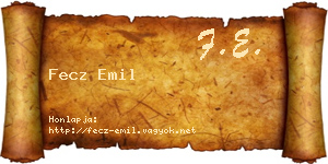 Fecz Emil névjegykártya