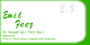emil fecz business card
